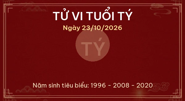 Tử vi hôm nay Thứ Sáu ngày 23/10/2026 - 12 con giáp chi tiết nhất 1 Tử vi tuổi Tý ngày 23/10/2026